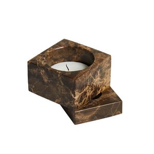 Jeu De Dés 1 Candlestick, Brown Marble