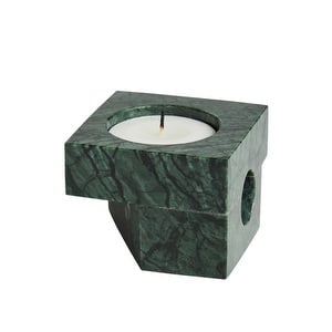 Jeu De Dés 2 Candlestick, Green Marble