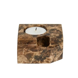 Jeu De Dés 3 Candlestick, Brown Marble