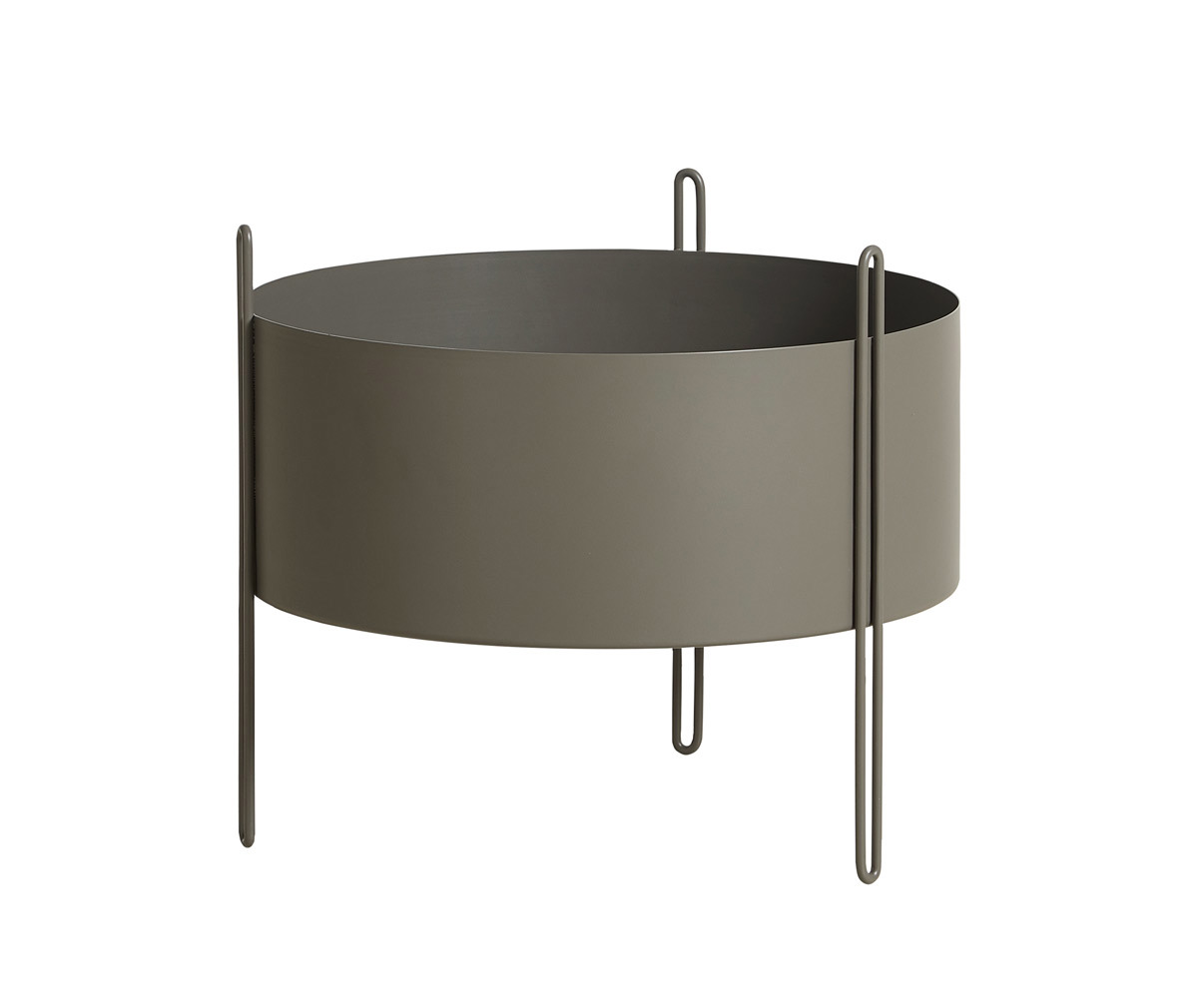 Woud Pidestall Planter Taupe, Medium