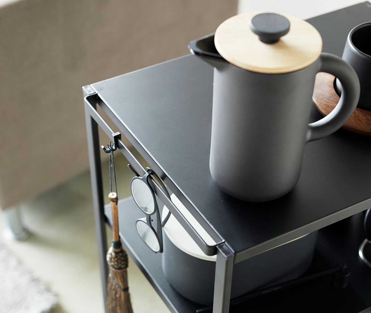 【タイムセール！】 Tower Yamazaki 3-Tiered Vepsäläinen | Black Handle, with Wagon ごみ箱