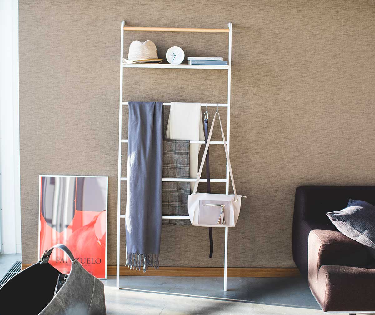 Leaning ladder coat rack online
