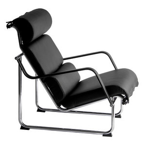 Remmi Armchair, Black Leather / Steel