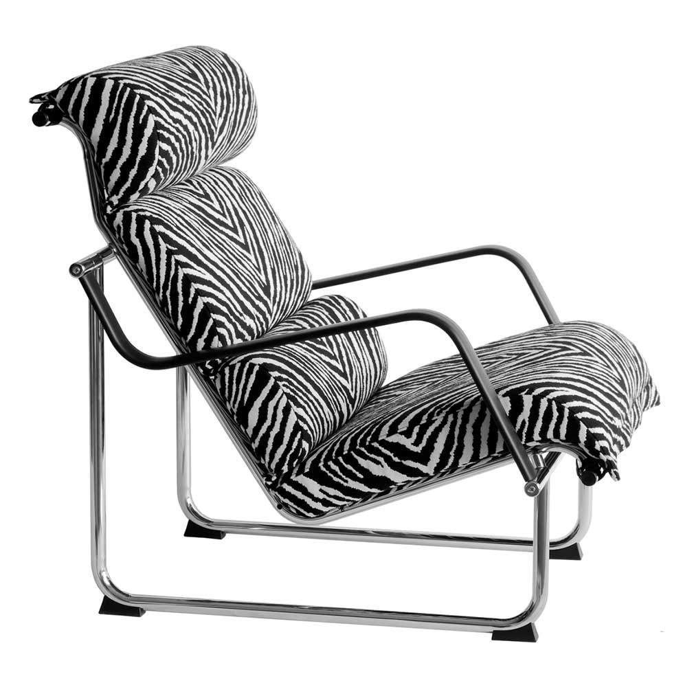Yrjö Kukkapuro Remmi-nojatuoli Zebra-kangas/kromi