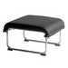 Remmi Footstool, Black Leather / Steel