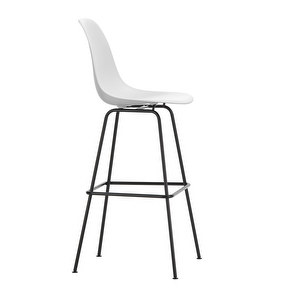Eames RE -baarituoli, cotton white/musta, high