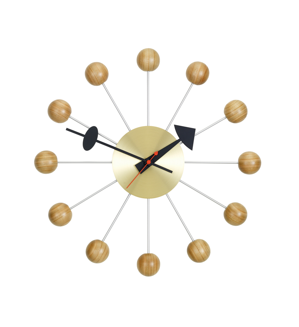 Vitra Ball Clock Brass/Cherry, ø 33 cm