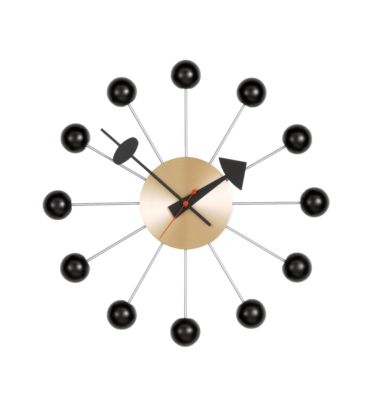 Vitra Ball Clock Brass/Black, ø 33 cm