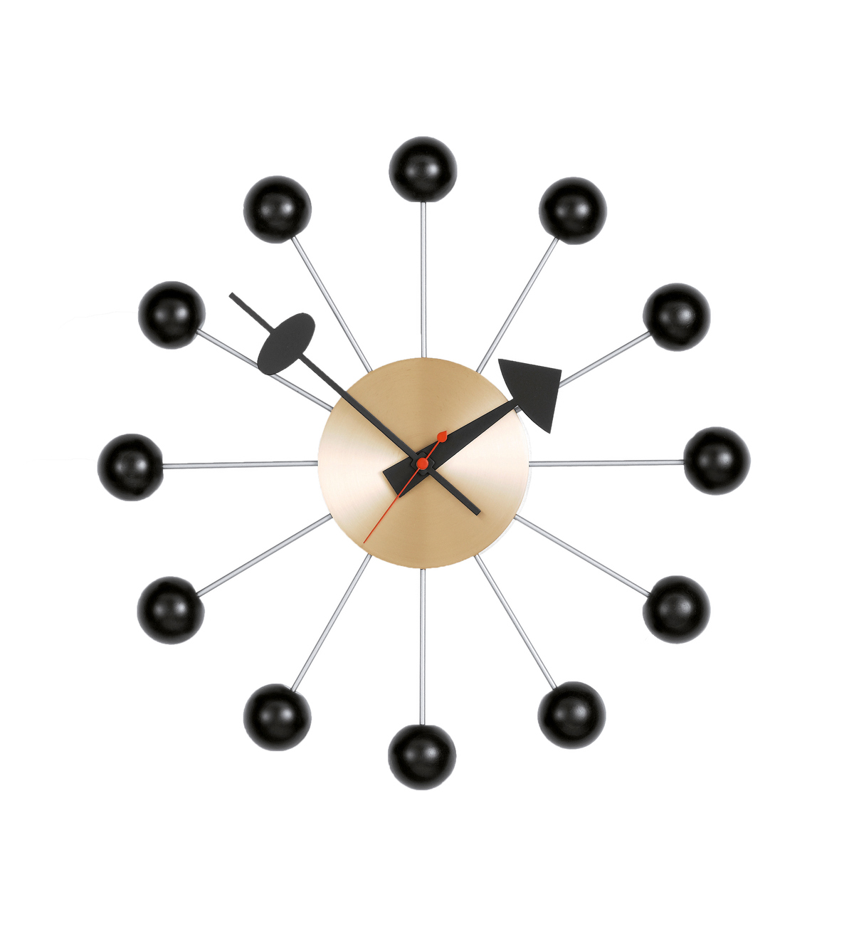 Vitra Ball Clock Brass/Black, ø 33 cm