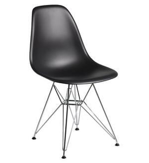 Eames DSR RE -tuoli, deep black/kromi