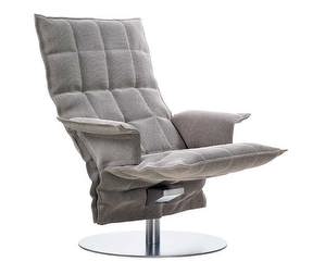 K Chair with Armrests, Sand Fabric Stone-Black, W 88 cm