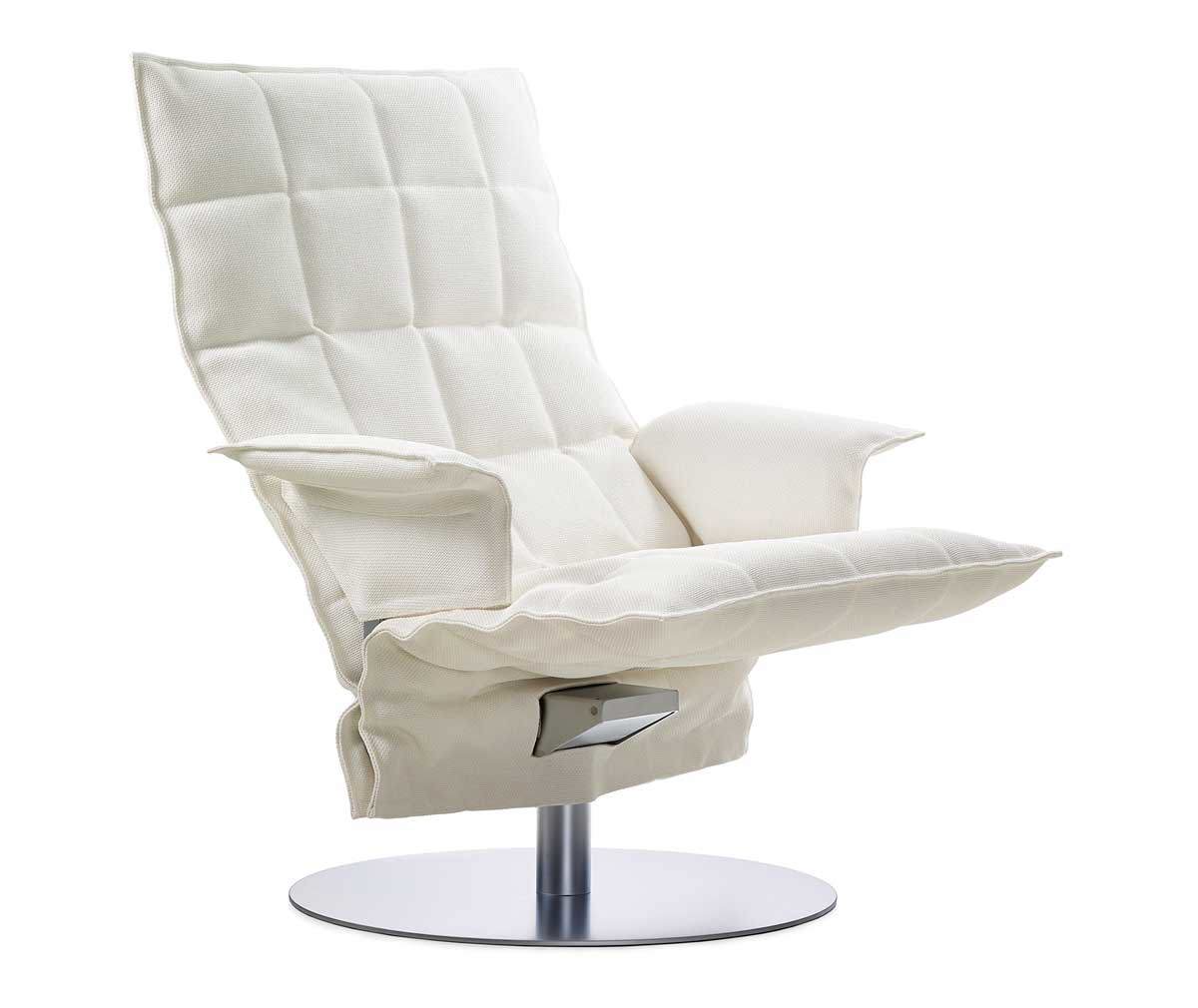 Woodnotes K Chair with Armrests Sand Fabric White, W 88 cm