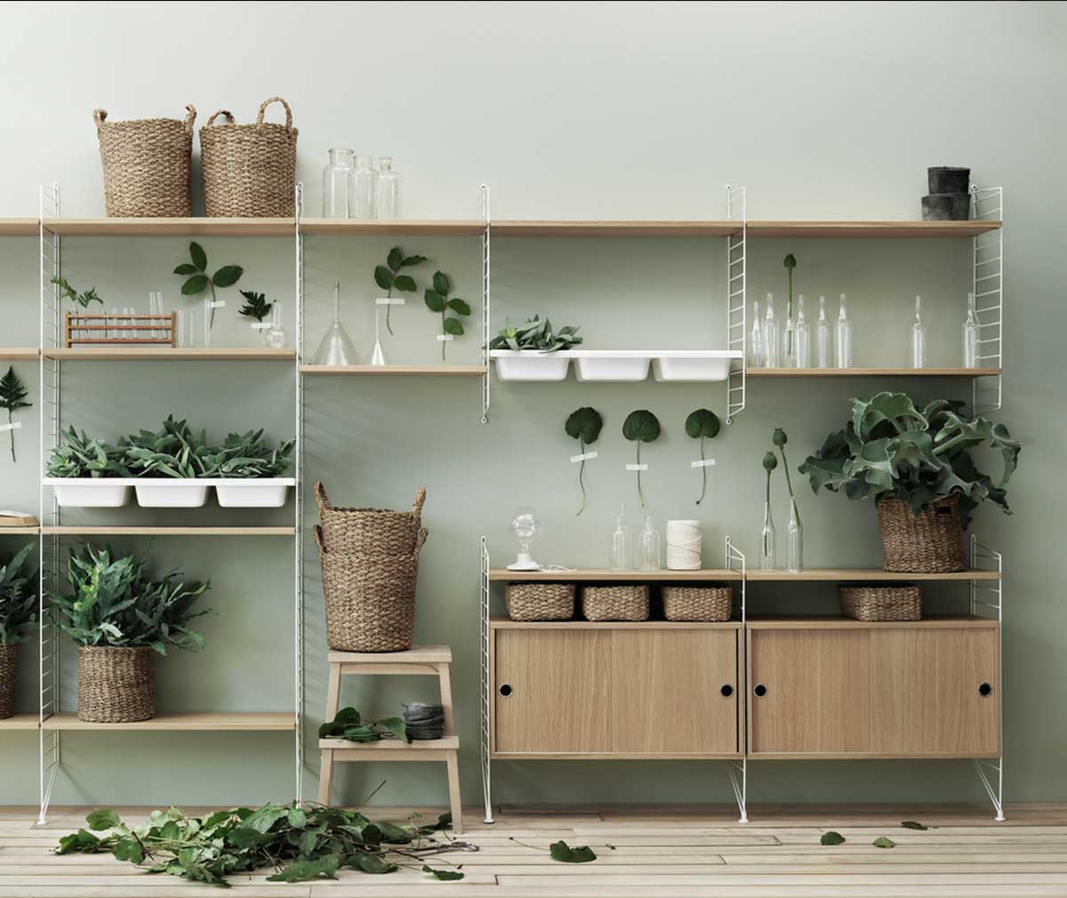 String Furniture String System Cabinet, Black | Vepsäläinen