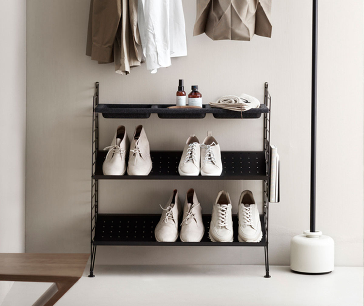 String Furniture String System Shoe Shelf Beige Vepsalainen
